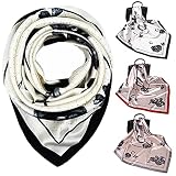 RUOLIN 3PCS 35×35 inches large square women's satin silk like head scarf fashion pattern silk feelin
