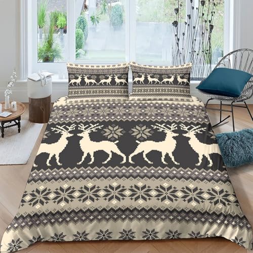 Parure de lit cerf d'hiver en microfibre 135x200 avec fermeture éclair - 4
