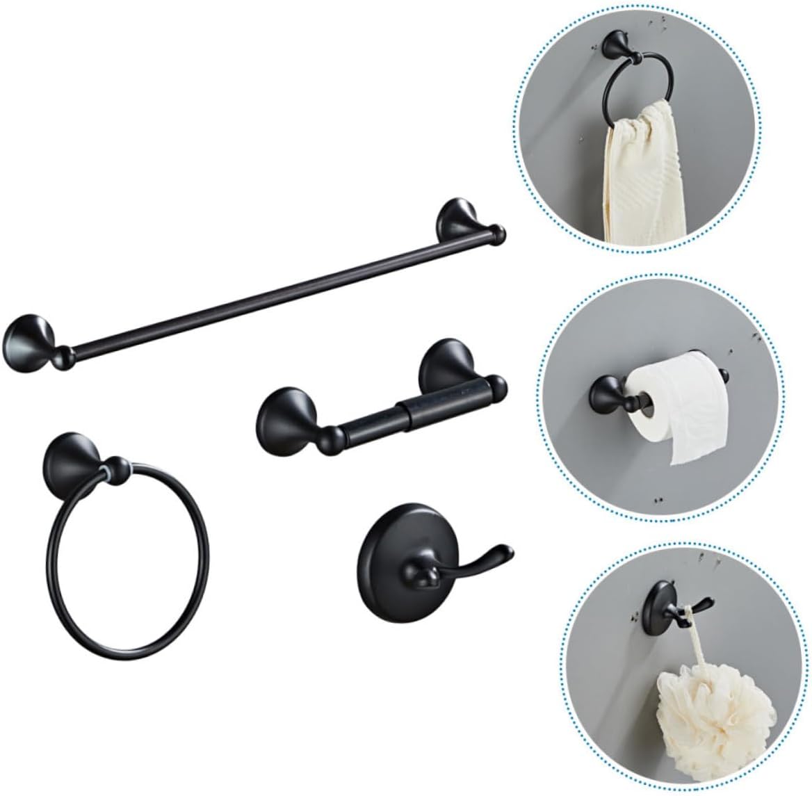 Towel Storage -Mounted Toilet Organizer Stainless Steel Black European Style