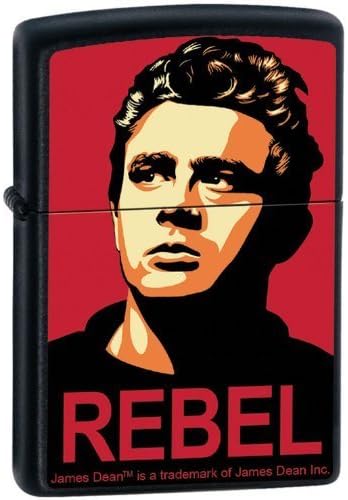 Zippo Custom Lighter - James Dean Actor REBEL Obey Design - RARE!