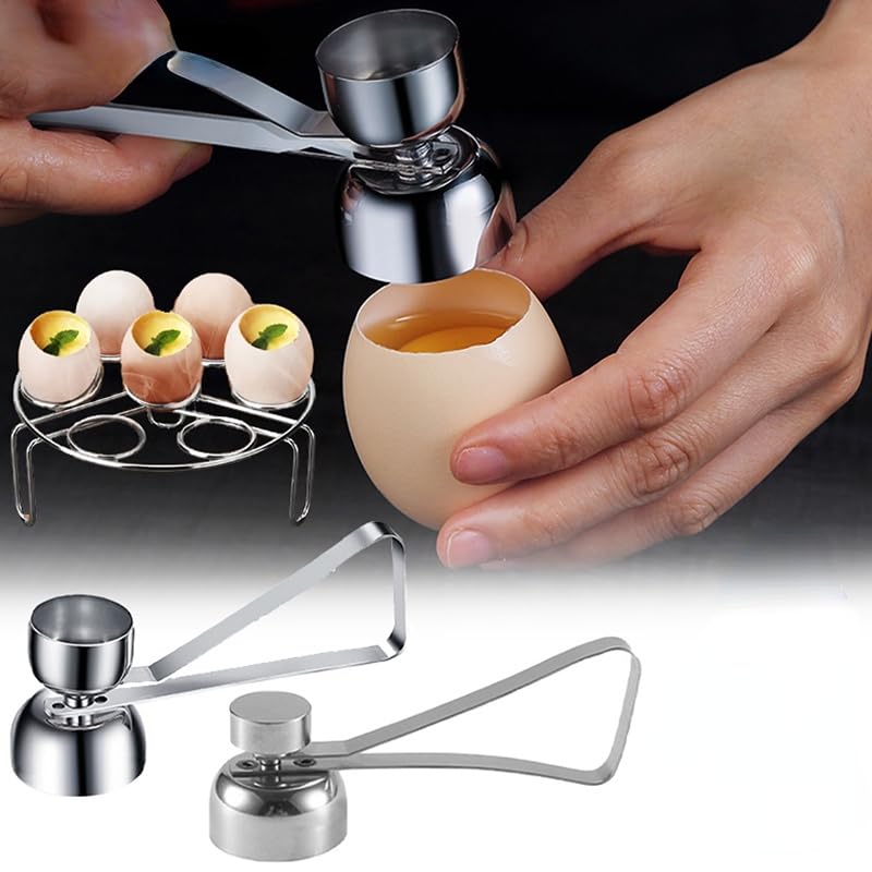 Ouvre-Œuf En Acier Inoxydable – Coupe Coquille Propre – Pour Œufs Durs, Mous Ou Crus – Argent