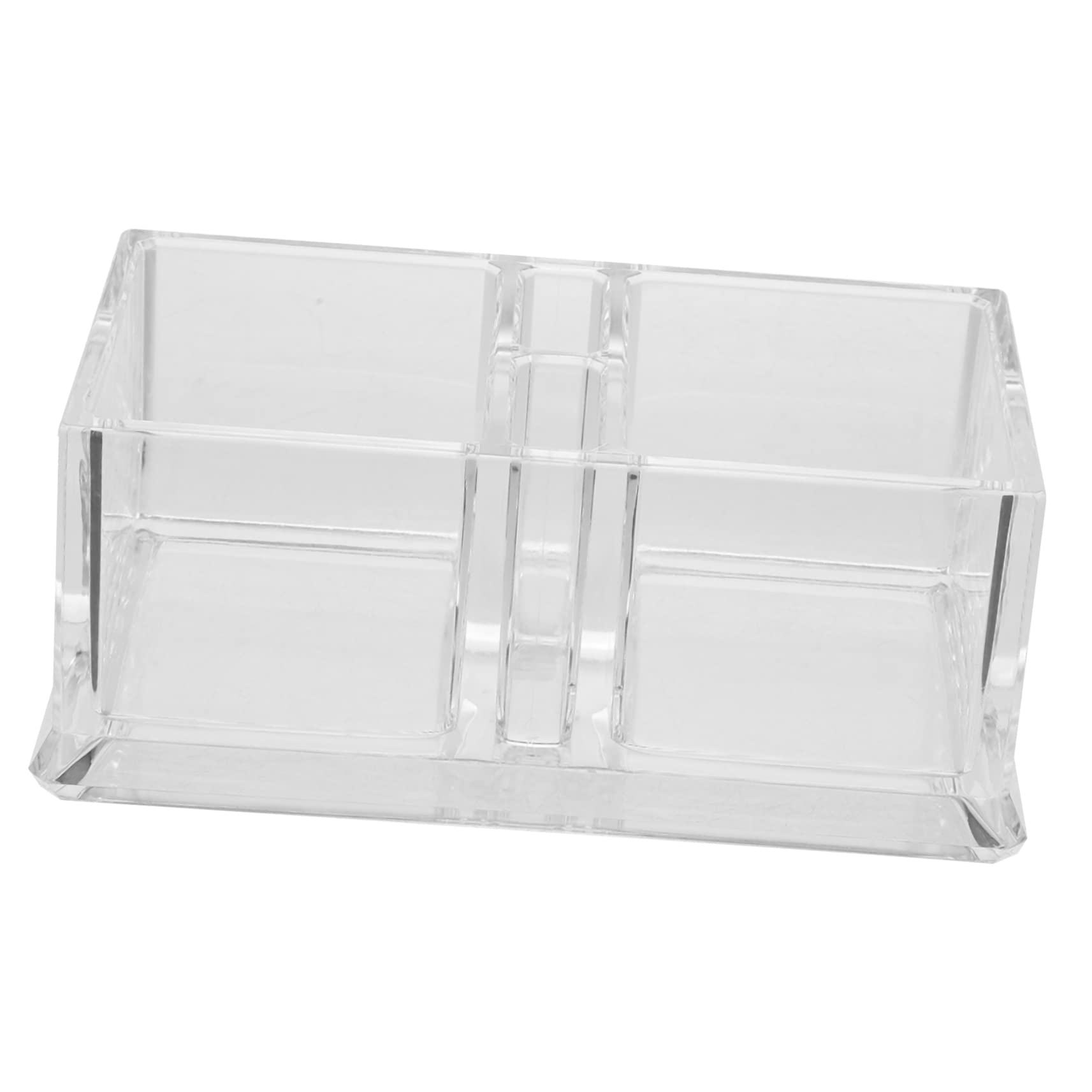 GLEAVI Desktop Acrylic Storage Box for Sugar Packets and Tea Bags Transparent Double Grid Organizer for Coffee Condiments and Snacks and Stylish Design