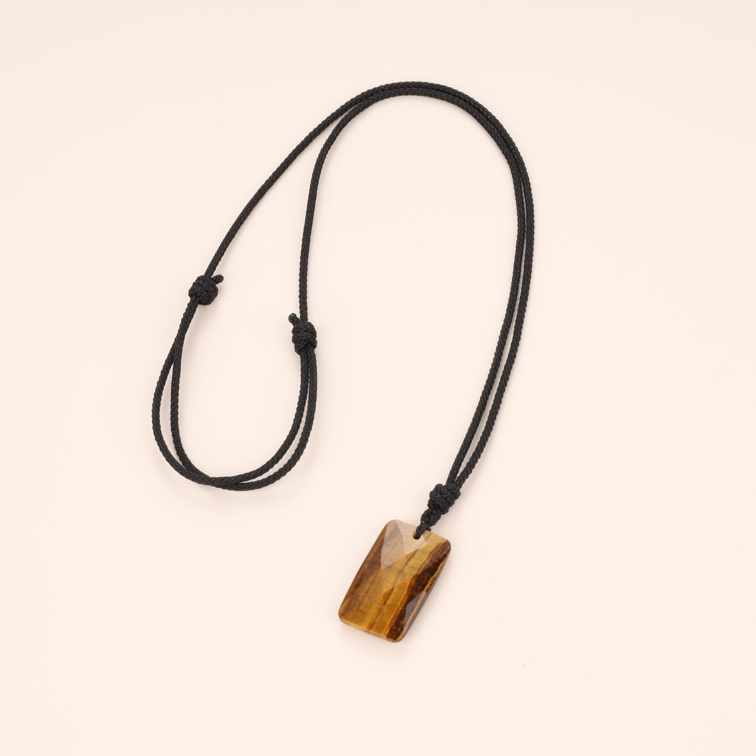 COAI Dog Tag Necklace for Men Women, Crystal Necklace for Men Women, Amazonite Lapis Lazuli Tiger Eye