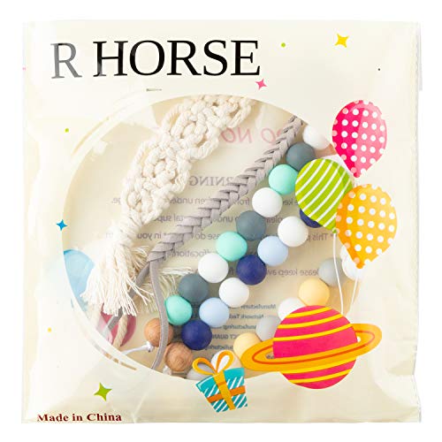 image for R HORSE 5 Pcs Silicone Pacifier Clip for Babies 9.8'' Infant Pacifier 