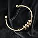 YOHAX Hip Hop Bracelet Fashion Open Stainless Steel Bracelet Simple Hip Hop Men's and Women's Bracelet (golden, geometry)