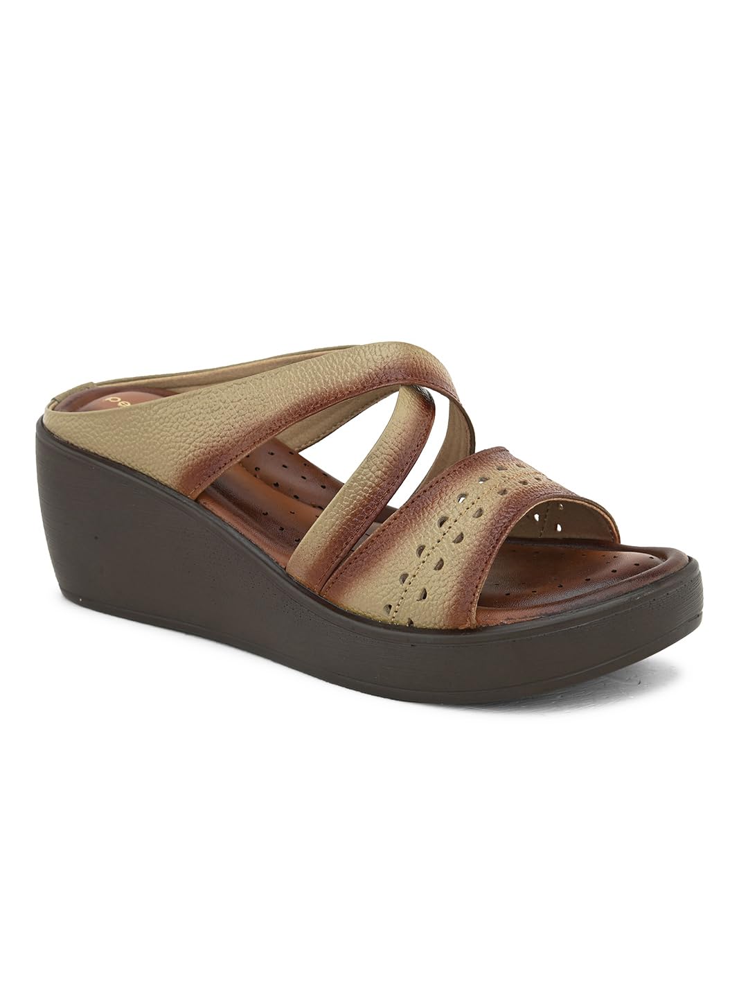 pelle albero Womens Beige Leather Slip-On Wedge Heel Sandals PA-LM-FR11_BEIGE_42 (B0D5P5R25C) Amazon Price History, Amazon Price Tracker