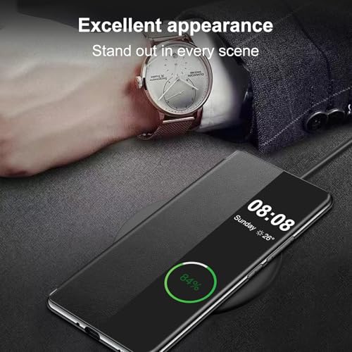 Étui à rabat pour Samsung Galaxy S26 haut de gamme PU et PC rigide noir