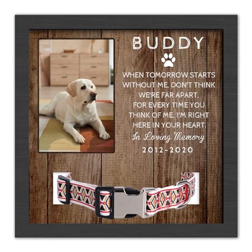 Lcyawer Customized Dog Memorial Gifts for Loss of Dog, Pet Memorial Gifts for Dogs, in Memory of Dog,Pet Sympathy Gifts for Dogs, Pet Memorial Gifts Cat, Dog Memorial Collar Frame, Pet Loss Gifts