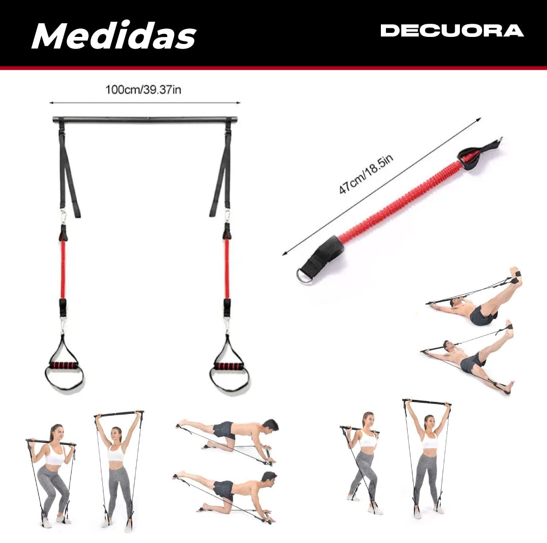 Kit Barre Pilates Trakk - Home Gym Portable Avec Bandes De Résistance - Neuf, Rose