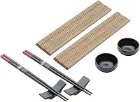 LYOR - Conjunto 8 Peças para Sushi de Bambu e Cerâmica Yokohama