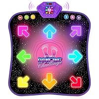 Hot Bee Tanzmatte für Kinder ab 4 5 6 7 8 9 Jahre, Mädchen Geschenke 4-9 Jahre, Musikmatte Kinder Spielzeug ab 4-9 Jahre Mädchen, 8 Leuchtende Pfeile, Bluetooth Musik, 5 Modi