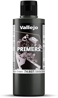 Vallejo - Surface Primer Color | UK Bronze Green 200 ml. (6.76 fl.oz.) | Matte Finish and Fast Drying | Perfect for Airbrushing and Great Adhesion to Figurines and Scale Models