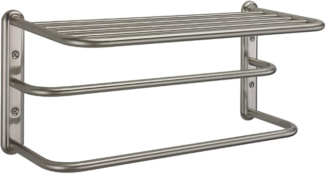 Gatco 1541SN 10-Inch by 20-Inch Towel Rack, Satin Nickel