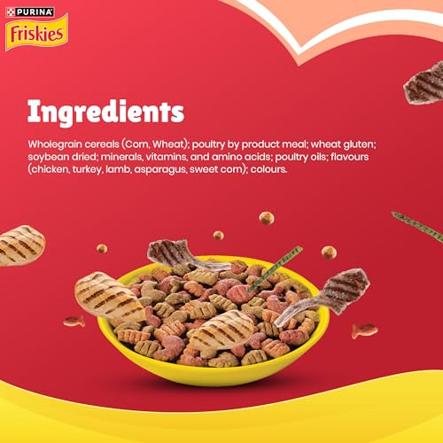 Image of PURINA, Friskies Meaty Grills Adult Dry Cat Food, 400 g, Contains Chicken, Turkey, Lamb and Vegetables Flavours