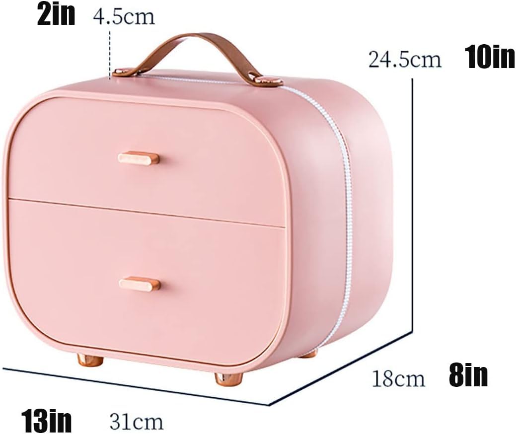 Organizador de Maquillaje Caja de Almacenamiento de cosméticos con asa portátil El Organizador Puede almacenar Sus cosméticos, Organizador de cajones de artículos de tocador, Puede limpiarlo