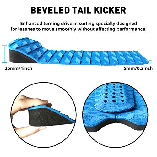 image for Seafard 3 Piece EVA Surfboard Deck Traction Pads, Surf Traction Pad wi
