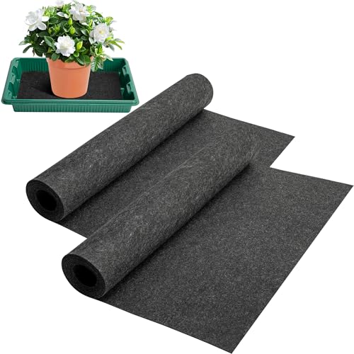 Adnee 2 Pcs 110 x 25Inch Automatic Plant Watering Mat, 3mm Thick Self Watering Capillary Mat, Felt Plant Water Wicking Mat for Seed Sprouting Hydroponics Potted Plants