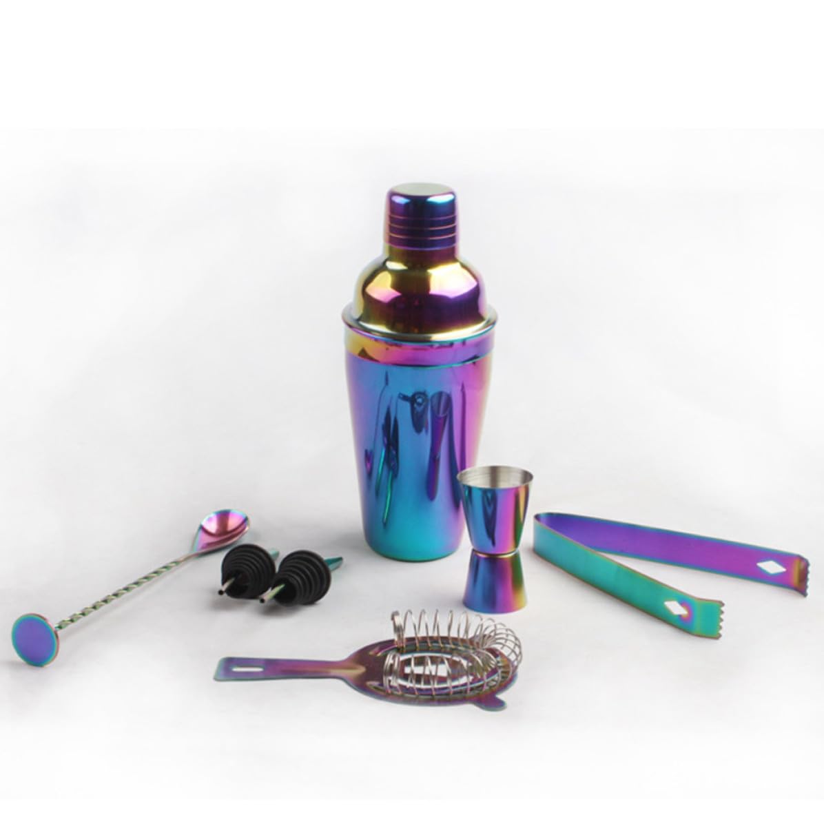 SOLUSTRE Juego de Coctelera de Acero Inoxidable Incluye Herramientas Resistentes y Sello 750ml 8 Piezas, Kit Profesional para Bartenders para Fiestas y Bares