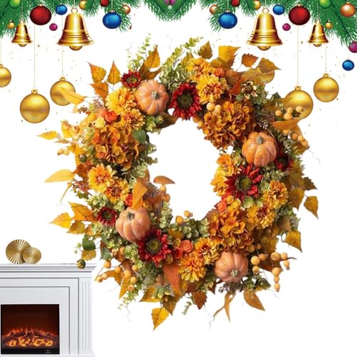 Couronne d'automne artificielle durable pour entrée et mur - 2