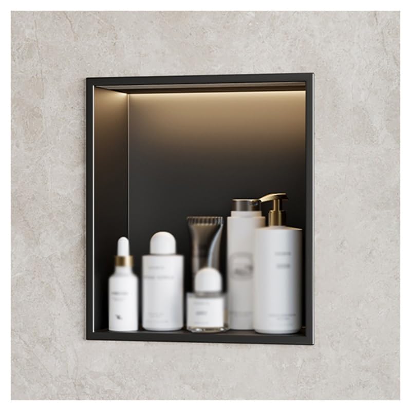 Stainless Steel Wall Niche, Recessed Shower Organizer With LED Light, Waterproof Shelf For Bathroom Storage, No Tile Required - View #3