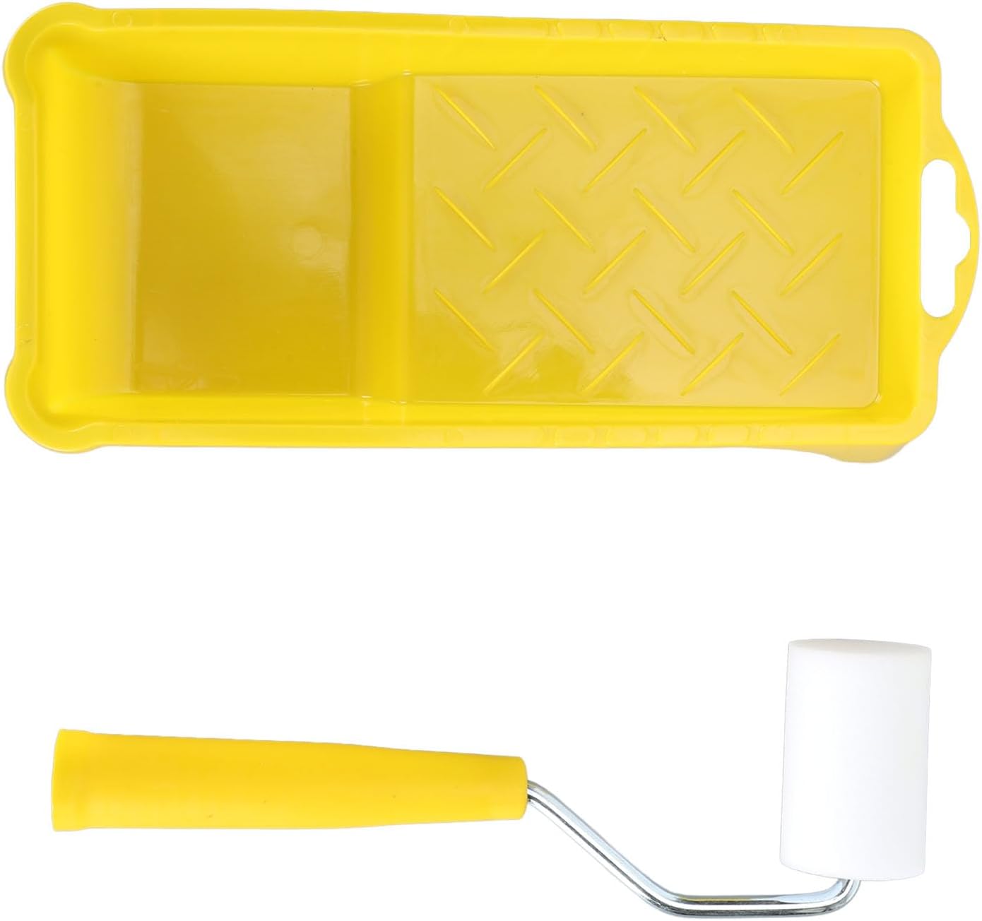 Garosa Mini Paint Roller Kit, Lightweight No Drip Smooth Finish Painting Set for Walls Cabinets ABS Sponge Rollers Tray Handle 8 Piece