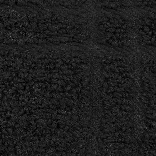 Image of Ritz Premium 100% Cotton Solid and Multi Check Kitchen Tie Towel, Absorbent, Super Soft, and Fast Drying Hang Towel, Set of Two, Black