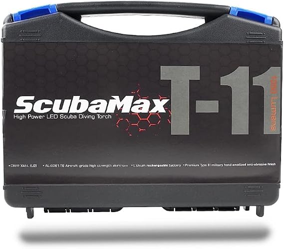 ScubaMax Diving Flashlight 1050 Lumen Dive Torch Waterproof Underwater Rechargeable Battery Cree XM-L2(U4) LED