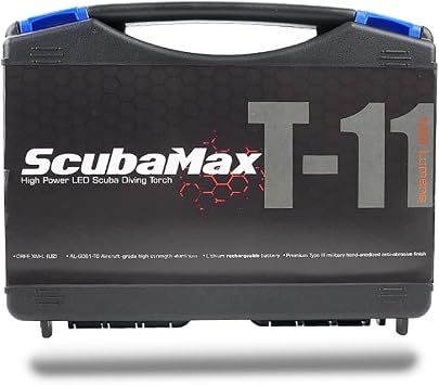 ScubaMax Diving Flashlight 1050 Lumen Dive Torch Waterproof Underwater Rechargeable Battery Cree XM-L2(U4) LED