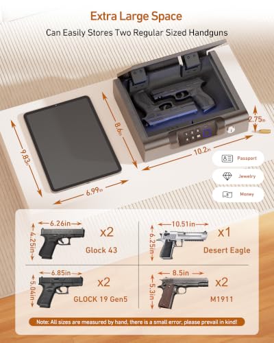 Image of BILLCONCH Gun Safe,Biometric Fingerprint Gun Safe for Handgun Pistol Safes