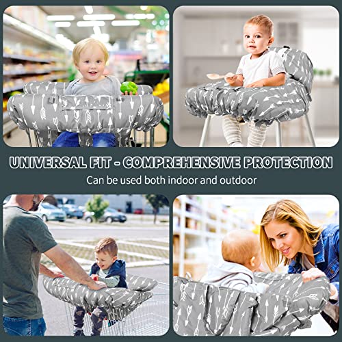 Yoofoss BSCC-HCC-G Shopping Cart Cover For Baby, 2-In-1 High Chair Cover With Safety Harness, Multifunctional Cart Covers For Babies, Universal Fit, Soft Padded Grocery Cart Cover thumb #2