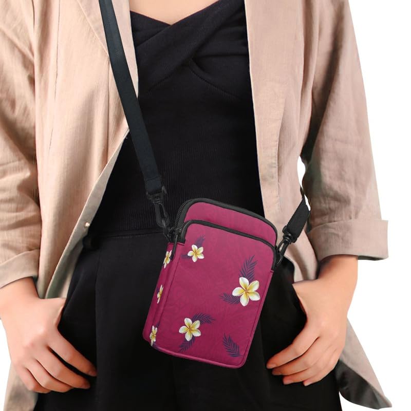 Image of Hawaiian Tribal Small Crossbody Bags for Women Cell Phone Bag Purse, Sea Turtle Zipper Sling Purses Shoulder Bag