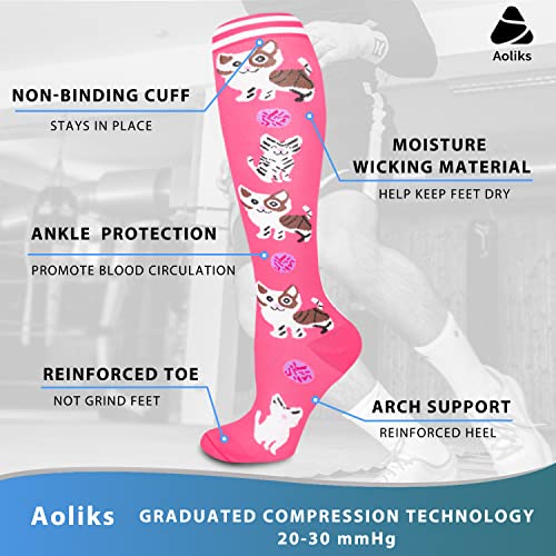 Aoliks Compression Socks For Women & Men Circulation 20-30 Mmhg-Best For Basketball,Running,Nurse,Travel,Cycling #TOP4