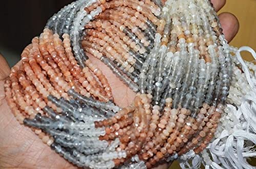 Multi Moonstone Roundel Faceted pour réparer et personnaliser vos colliers