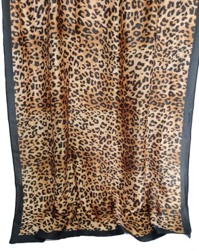 70x35in Women Leopard Animal Print Silk Head Hair Smooth Satin Scarf Wrapping Long Lightweight Thin Shawl Travel fall winter 20253