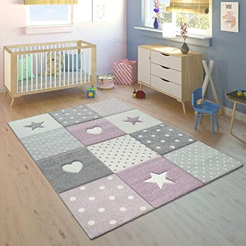 Paco Home Kids Modern Heart Stars Rug Cover