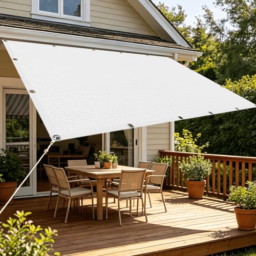 Filet d'ombrage rectangulaire blanc pour terrasse et serre respirant 255 x 360 cm
