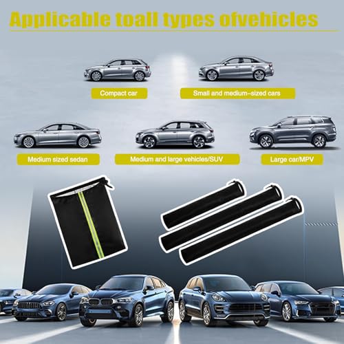 Image of 5-piece Car Side Mirror and Windshield Wiper Covers, Waterproof Sunproof 170T-210T Silver Coated Fabric, Front & Rear Side Mirror and Wiper Covers, Universal Fit for Most Cars (Black)