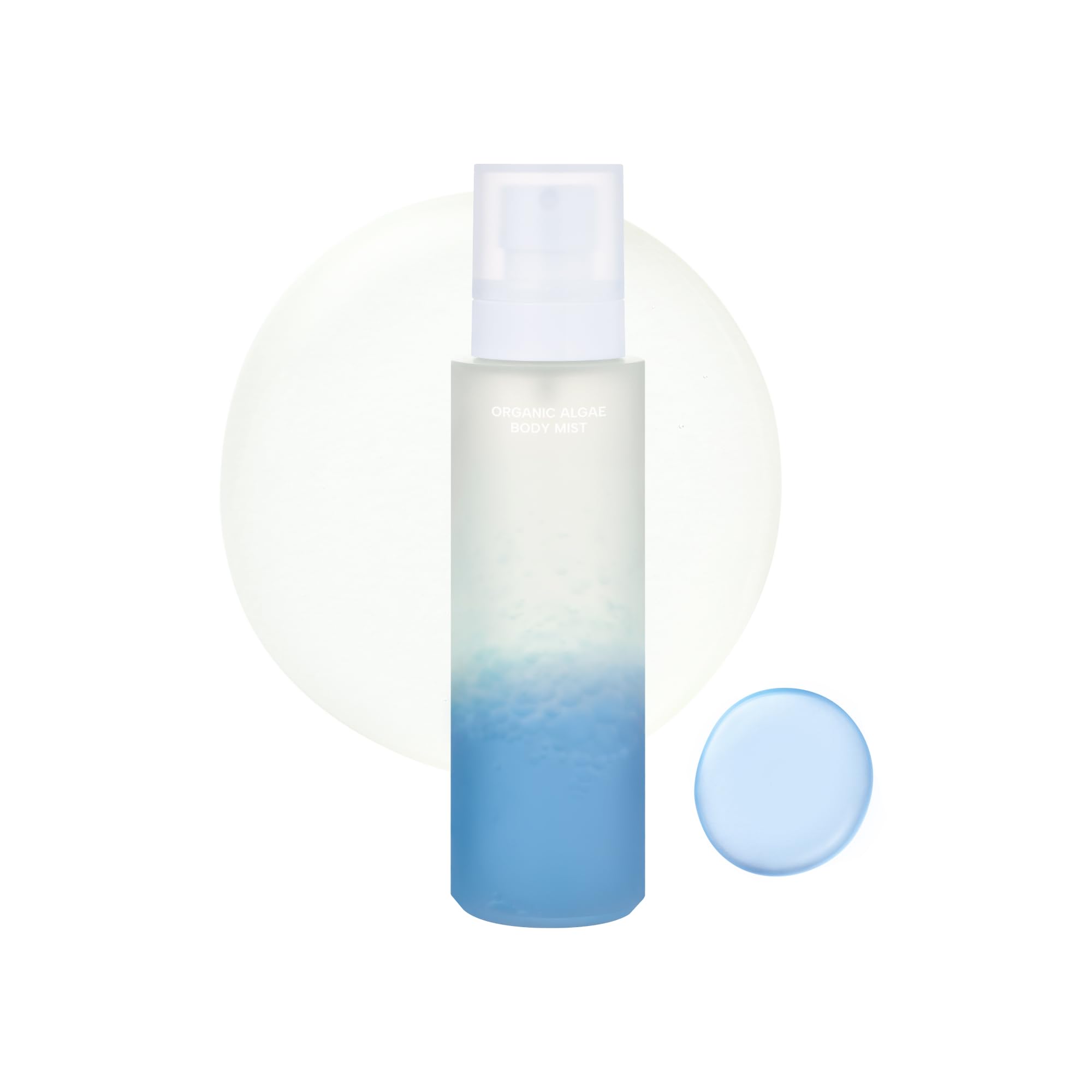 Whamisa Organic Algae Body Mist – Spray corporal contorneador, fórmula postbiótica fermentada para una piel radiante, hidratación profunda y cuidado de la piel seca (160 ml)