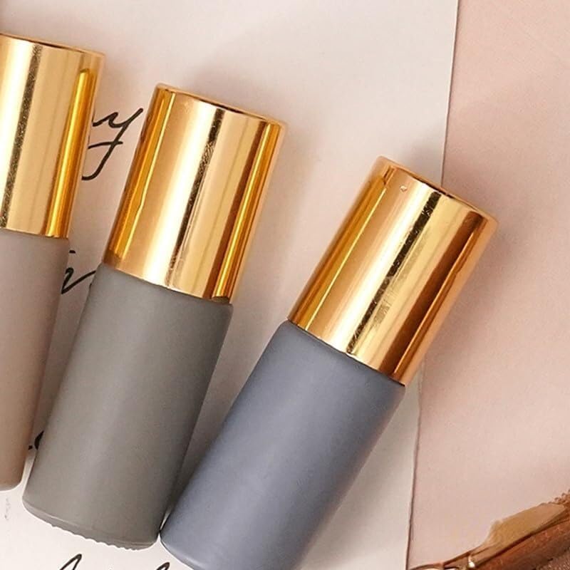Mini Bottiglie di Profumo da Viaggio, Atomizzatore di Profumo 5/10 Pezzi 5ml Roll on Bottiglia con Custodia in Vetro Colorato Colorato Vuoto Ricaricabile Mini Bottiglia di Profumo a Rullo Ricaricabile
