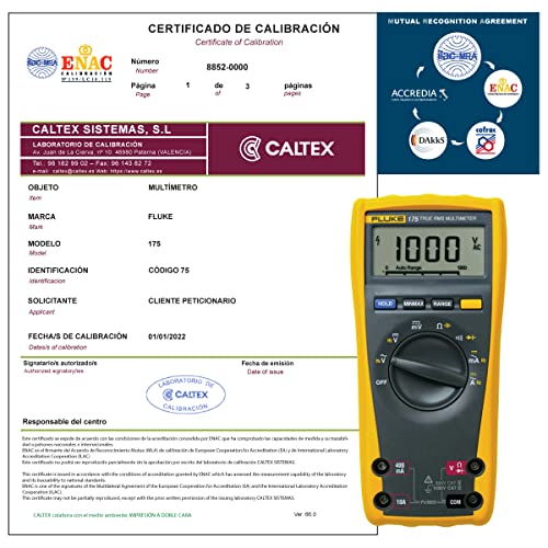 Multímetro FLUKE 175 - Multímetro Calibrado ENAC - Incluye Certificado de Calibración Acreditado Cover