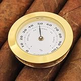 Mini igrometro rotondo in vetro dorato, 38 mm, adatto per umidità, chitarra, violino, termometro, igrometro per termometri e strumenti meteorologici immagine