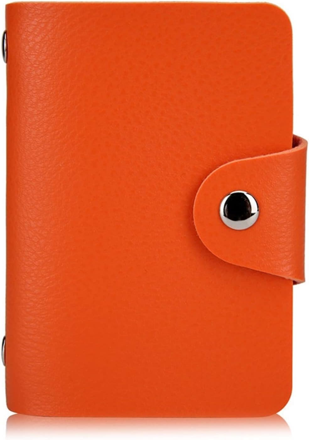 Skórzane etui na karty z 24 przegródkami na wizytówki, etui na karty dla mężczyzn i kobiet, etui na dowód osobisty, organizer na karty kredytowe, portfel na paszport (pomarańczowy)