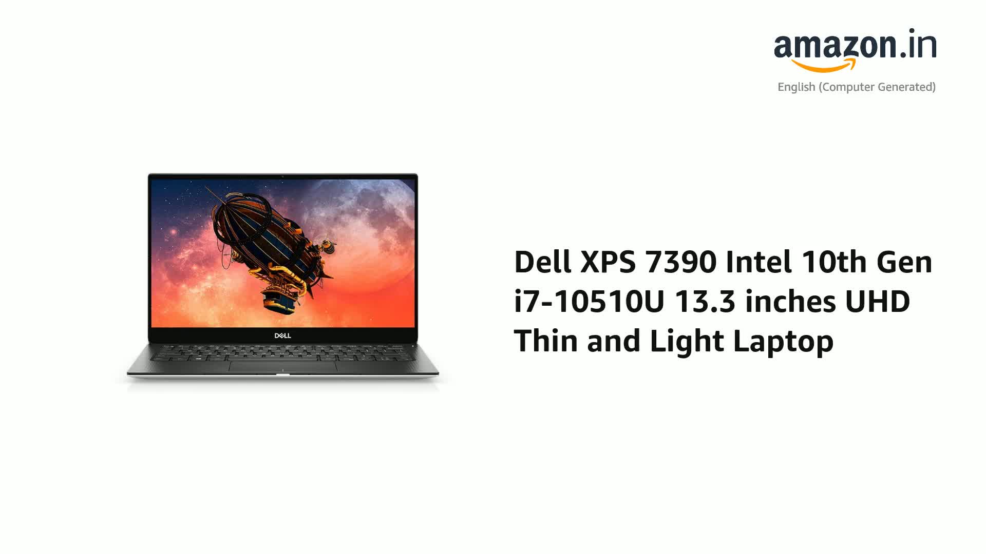 Dell XPS 7390 Intel 10th Gen i7-10510U 13.3 inches UHD Thin and
