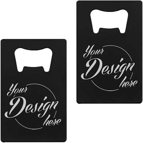 TOPTIE Abridores de botellas de tarjetas de crédito personalizables 12 unidades con grabado láser de acero inoxidable se adapta a la cartera