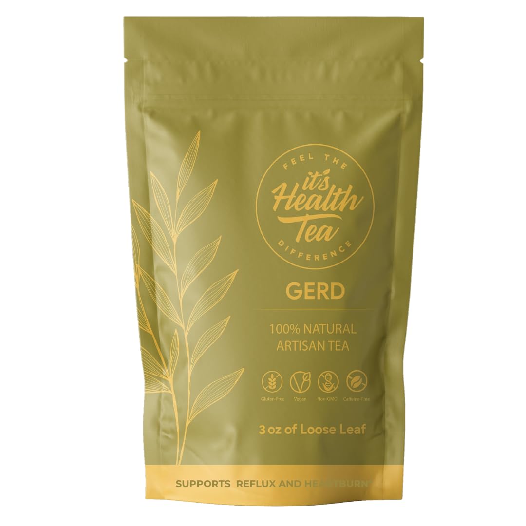 Its Health Tea GERD Natural Herbal for Acid Reflux & Heartburn Relief and Support w/Organic Ginger Root. 35 Bags Included!