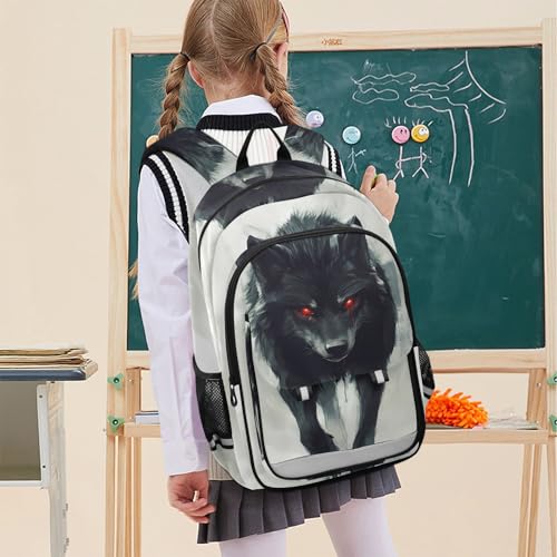 ALAZA Red Eyes Black Wolf Laptop Backpack Purse for Women BookBags 17 inch School Bags Men Boys Girls Travel Casual Daypack2