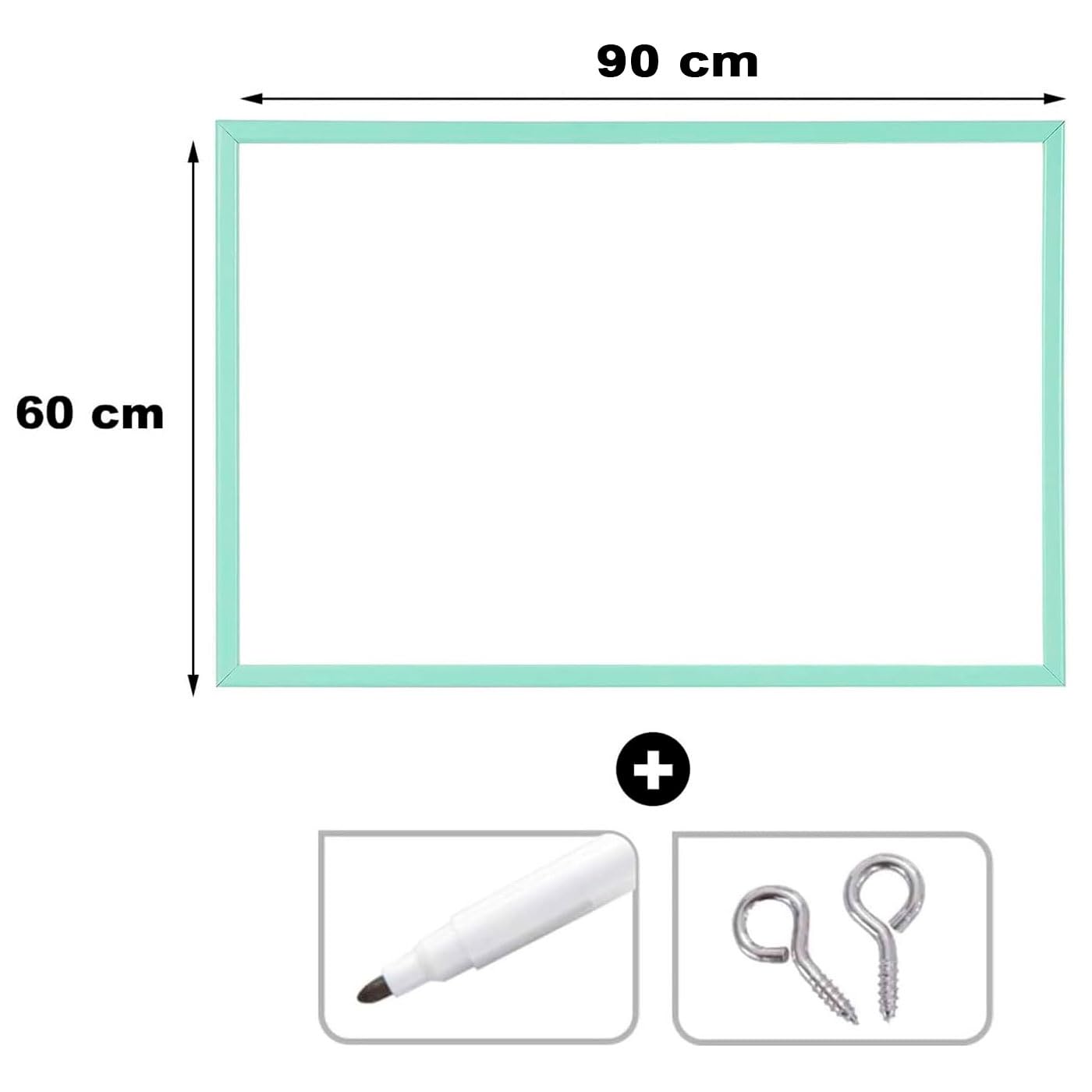 Tradineur - Pizarra blanca con marco de madera, fácil de borrar, montaje en pared, ideal para colegios, tiendas, hogares, oficinas, 60 x 90 cm