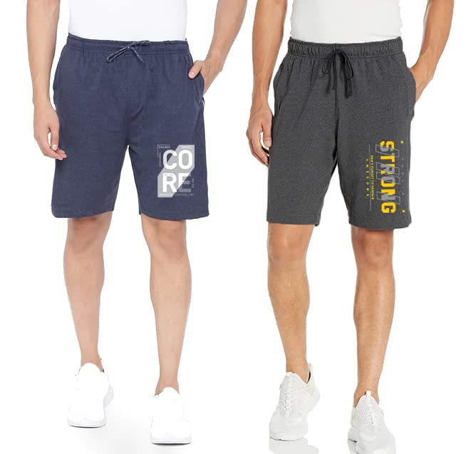 Men's Regular Fit Shorts with Pocket/Casual Knit Shorts/Summer Shorts/Combo Pack of 2