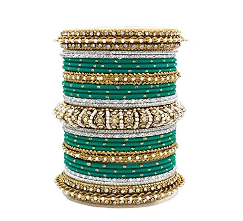 Leshya Beautiful Dotted Bangle And Pearl Bangle Set (Radium, 2.40) (B083Z3X63Q) Amazon Price History, Amazon Price Tracker