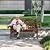 nalone Outdoor Bench with Cup Holders, HDPE Porch Bench Fade Proof (Brown)